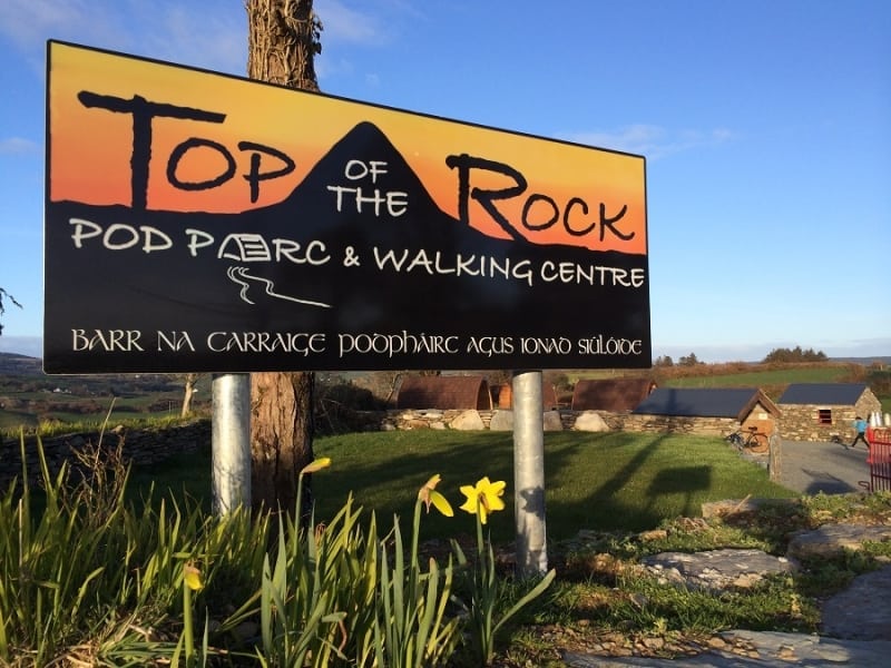 Sign for Top of the Rock Pod Pairc and Walking Centre, Drimoleague, West Cork, Ireland