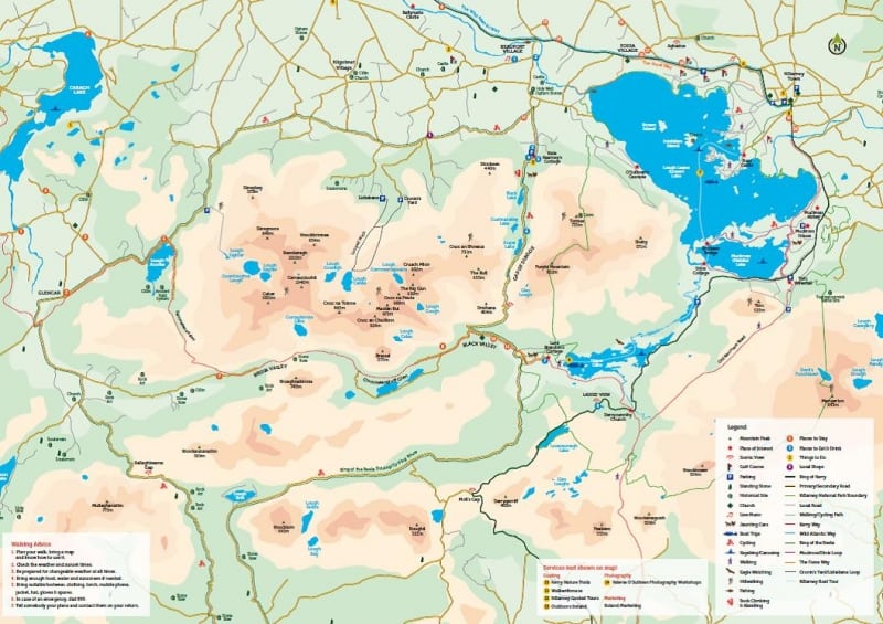 Hidden Valleys of the Reeks, Tourist Map Brochure and Guide, Co Kerry, ActiveMe - Map Side