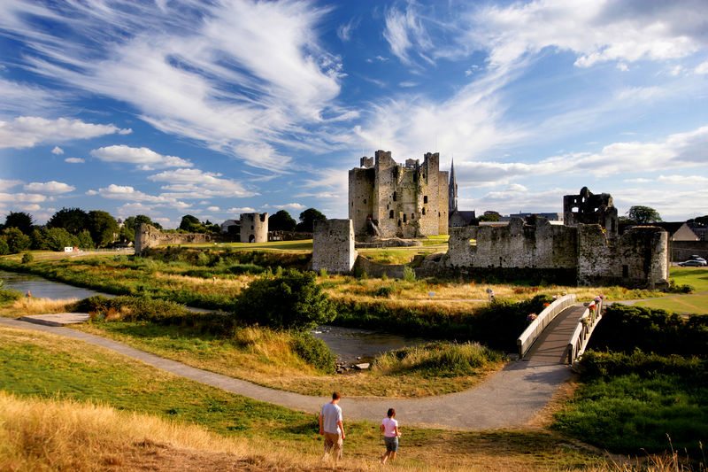 Trim Castle County Meath River Boyne, Ireland Ancient East Pedestrian Bridge